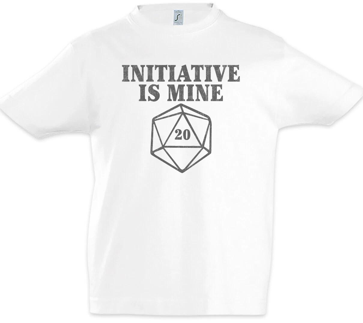 

Intiative Is Mine Kids Boys T-Shirt Pen & Paper RPG Role Playing Fun Dice- 100
