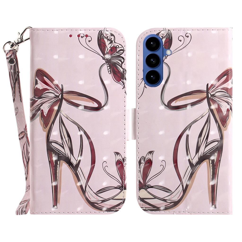 For Samsung Galaxy S26+ Case Pattern Printing Leather Wallet Phone Cover with Wrist Strap