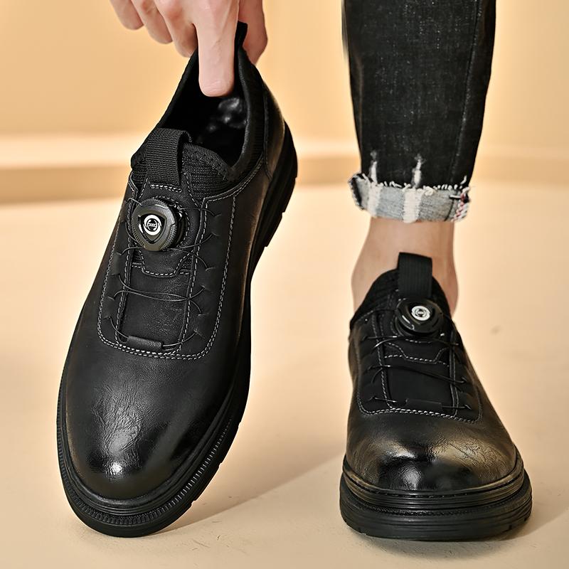 Fashion Outdoor Antiskid Casual Male Leather Shoes Comfortable Sneakers High-quality Oxford Shoes Breathable Walking Shoes Walk Trainers