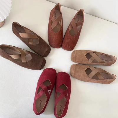 Zapatos planos Mary Jane de cuero, zapatos de ballet individuales