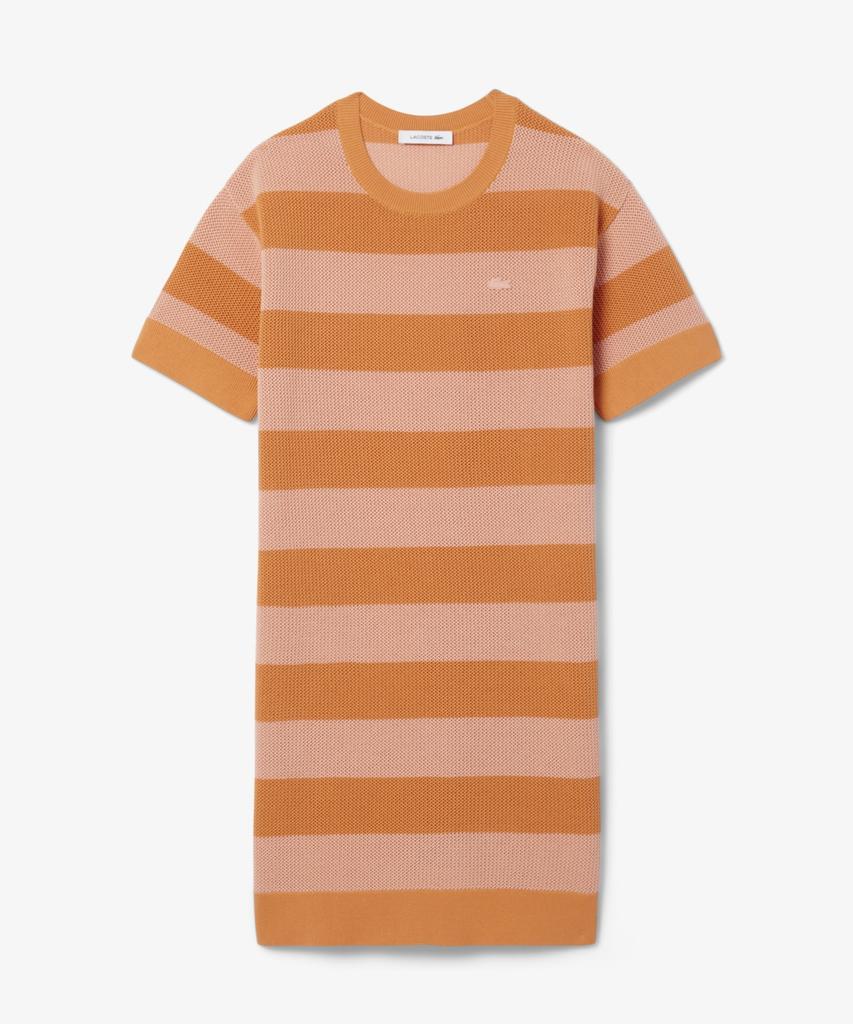 Lacoste Women'S Bold Stripe Short Sleeve Dress Ef5021-56G 4Im