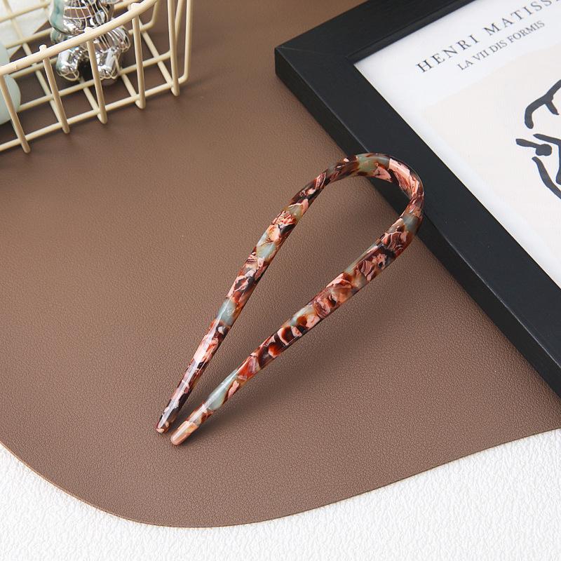 

2024 Милая U-образная ацетатная заколка для элегантных причесок-пучков для женщин