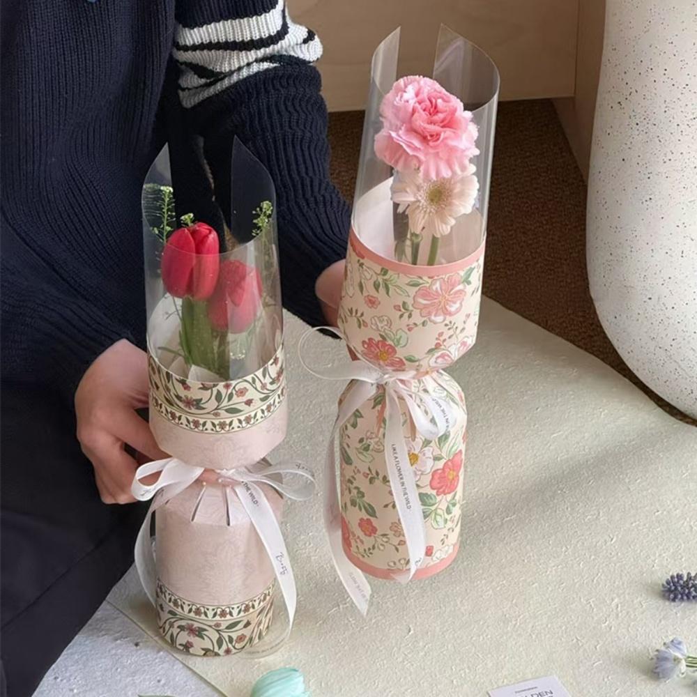 10pcs Transparent Waterproof Rose Flower Wrapping Paper Waterproof Romantic Flowers Packaging Bags Festival Plastic Wholesale