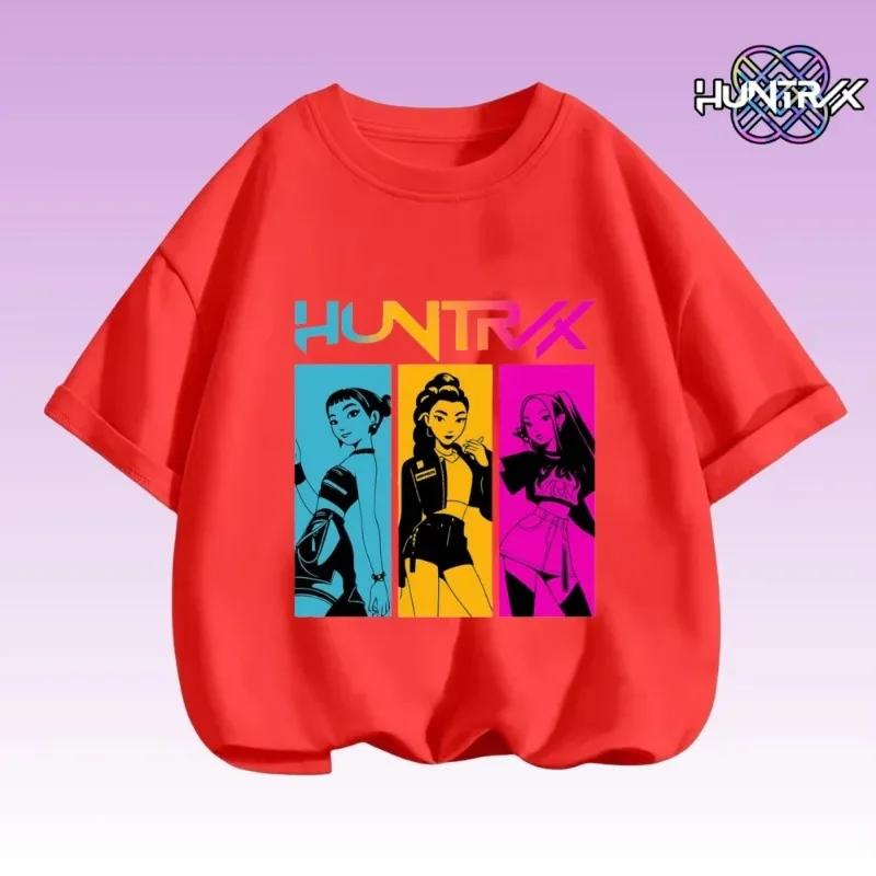 2026 Moda Camiseta Infantil Kpop Caçadores de Demônios Camiseta para Meninos Meninas Camiseta Verão Gola Redonda Manga Curta