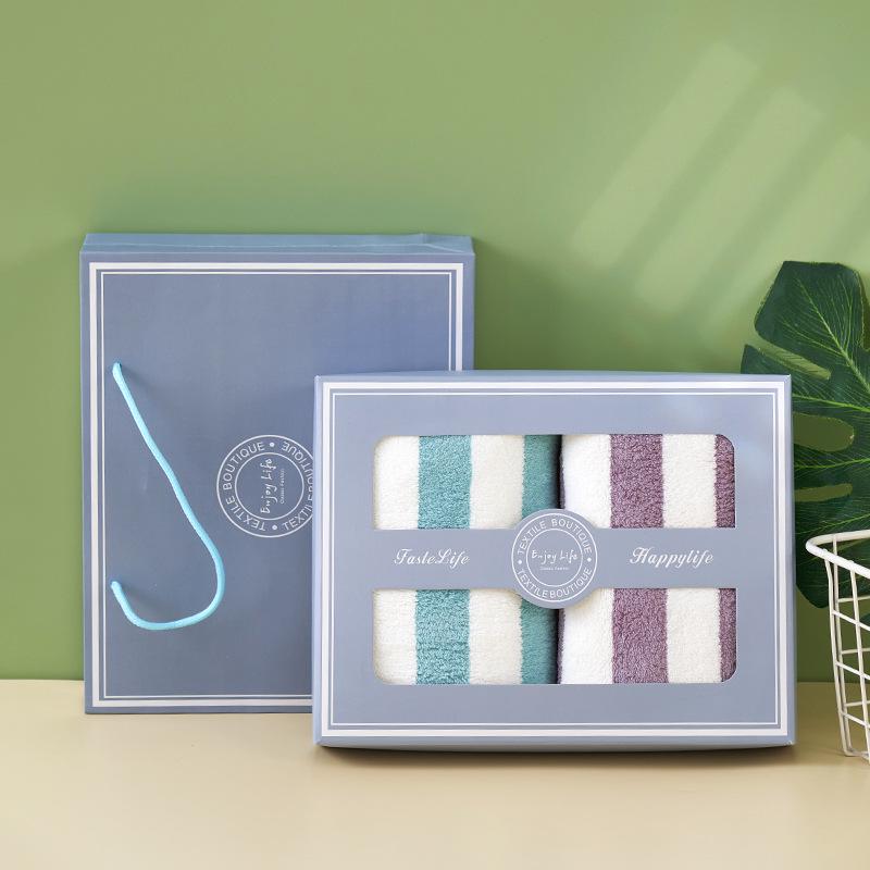 Embroidered Coral Fleece Face Towel Gift Set for Weddings, Parties, and Group Favors