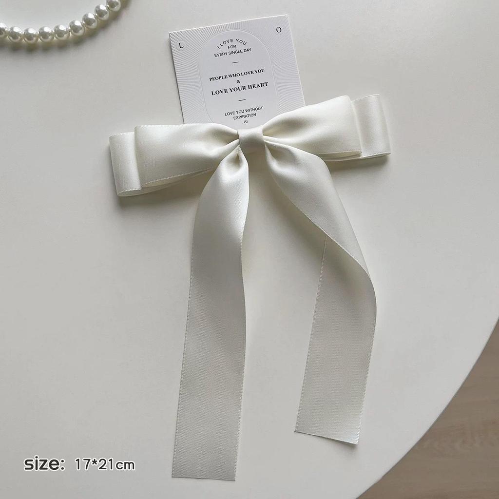 White Satin Bow Brooch Tie for Shirts & Dresses - Lolita Style Accessories