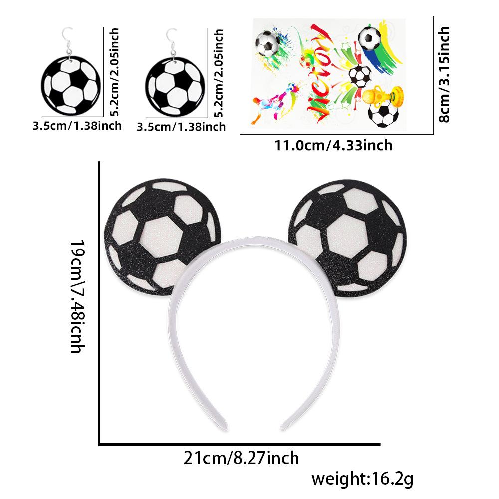 2026 USA Canada Mexico World Cup Fan Supplies Headband Earrings Tattoo Stickers Three-Piece Set Football Cheer Props Average Size