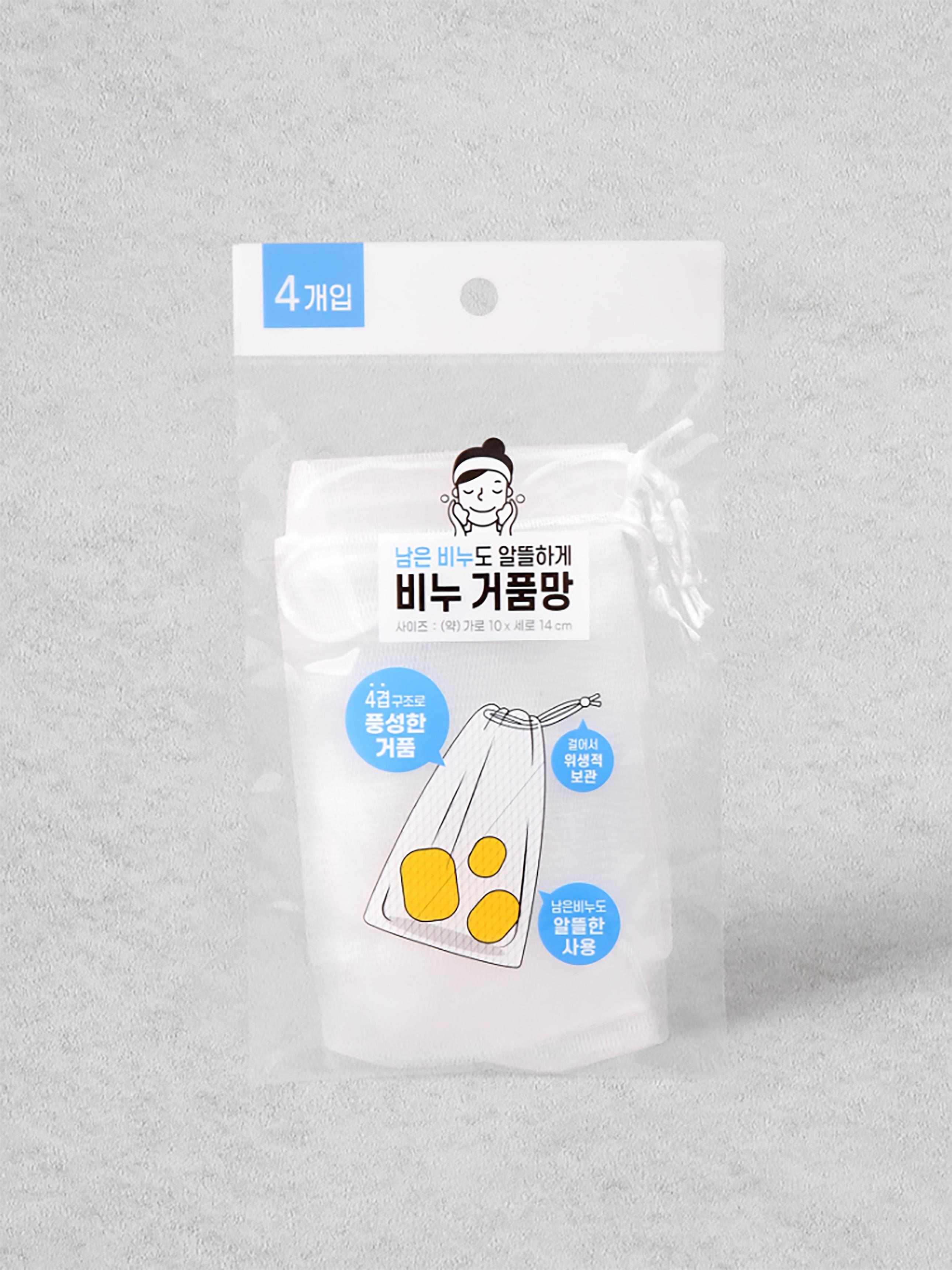 

Двухслойная сетка для взбивания пены для умывания лица (4-Pack) 1ea