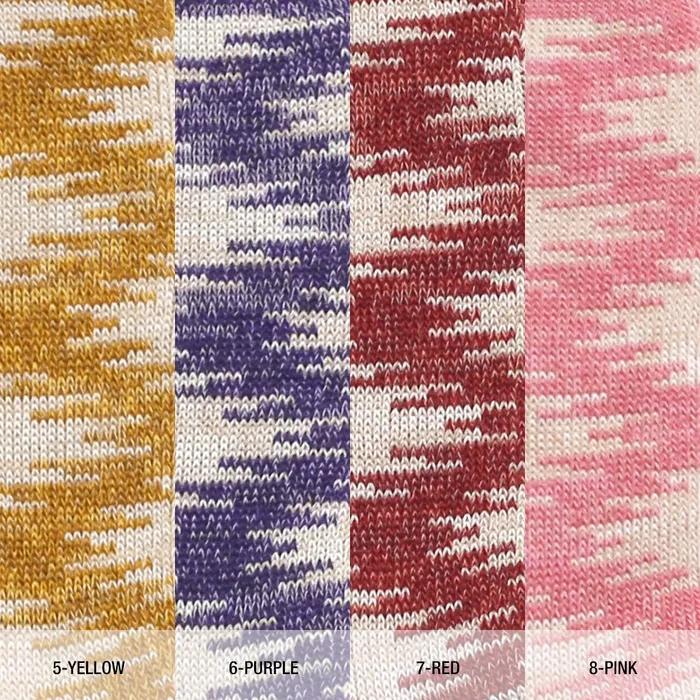 [Light Color 4-Pack] work#23 / Jacquard Pattern Color Block Fashion Socks