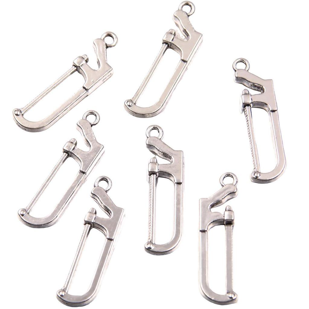 16 Stylish Alloy DIY Tool Charm Pendant: Saw & Knife Design