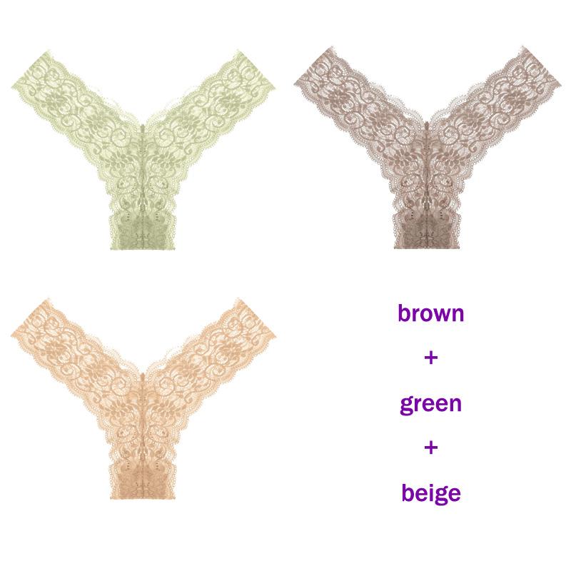 CINOON 3 Teile/los frauen höschen Transparent Low-Taille Unterhose Aushöhlen Tanga Weibliche Nahtlose G-String Sexy Unterwäsche Spitze Dessous panty
