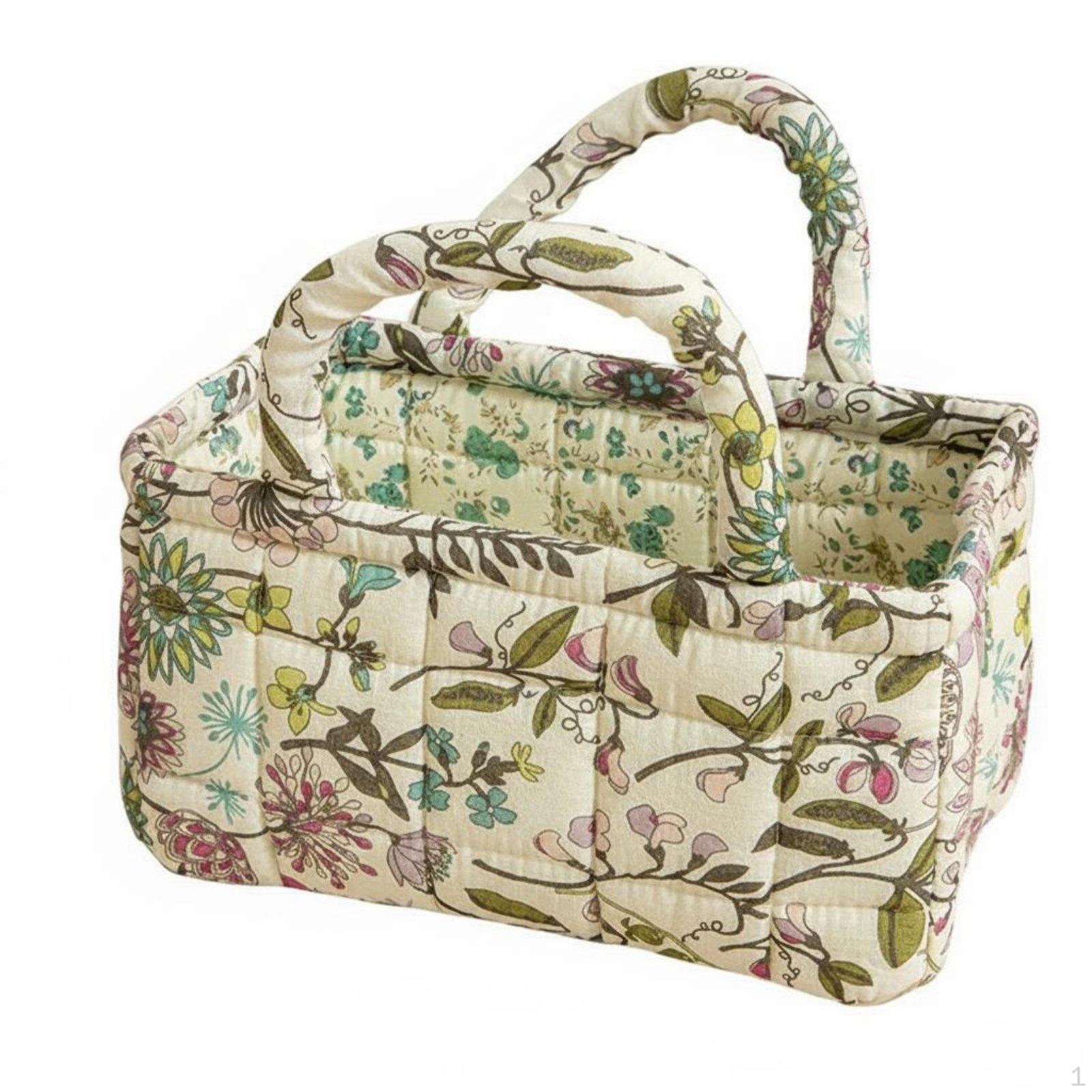 Foldable Organizer Basket Versatile Storage Bin Portable Small Tote with Handles