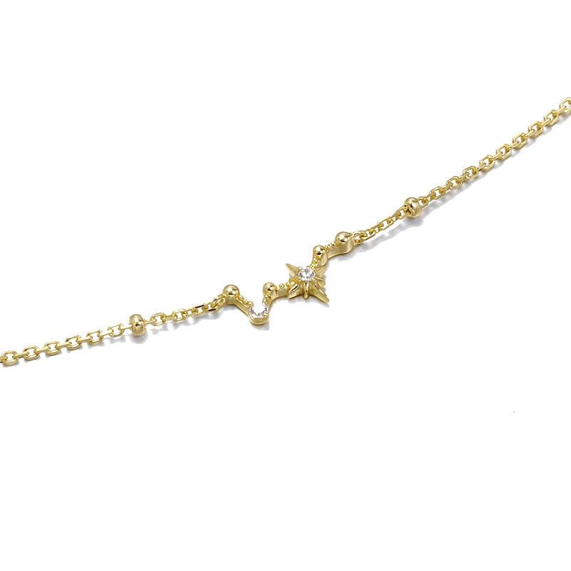 Japanese Light Luxury New Hand Jewelry Romantic Big Dipper Cassiopeia Bead Bracelet for Women S925 Silver Constellation Set
