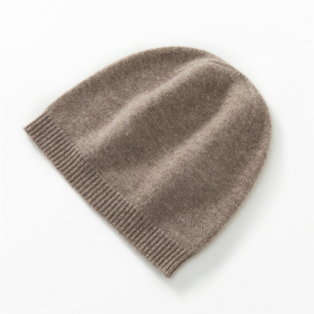 % Pure Wool Knitted Hat Autumn and Winter Warm Solid Color Cold Hat Men's and Women's Versatile Dome Hat Ear Protector Head Wool Hat
