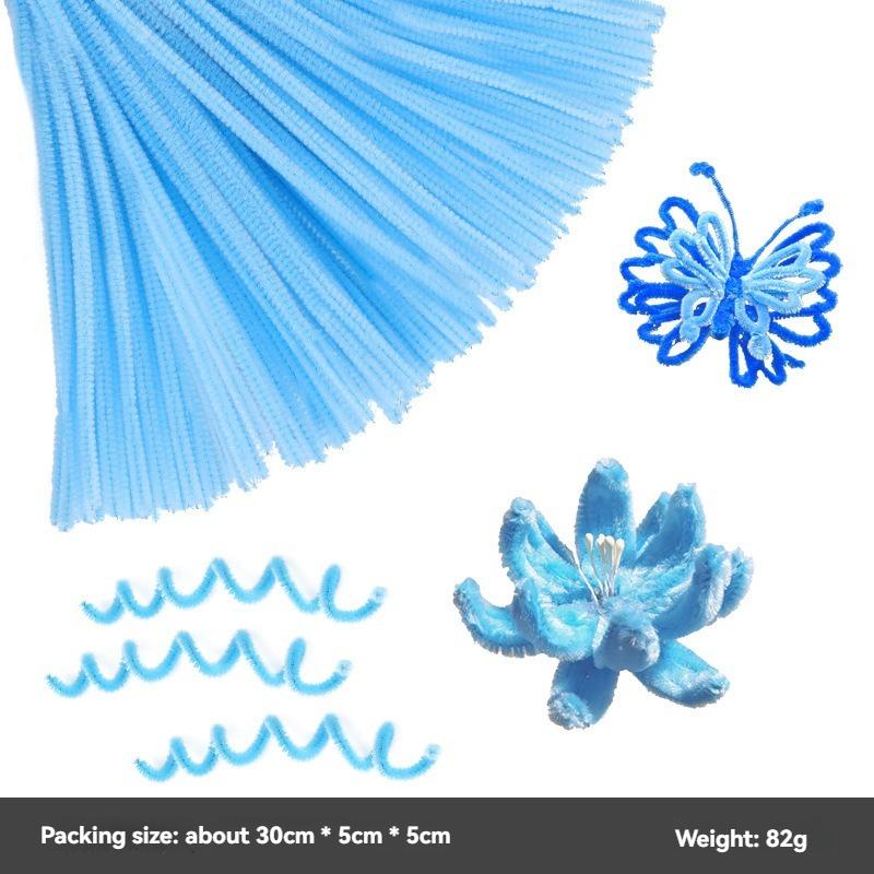 Plush Stick 100pcs Twisting Bar Chenille Stems Wire Pipe Kids Toys DIY Strips Creative Hobby Material Stem Iron Felt Wires