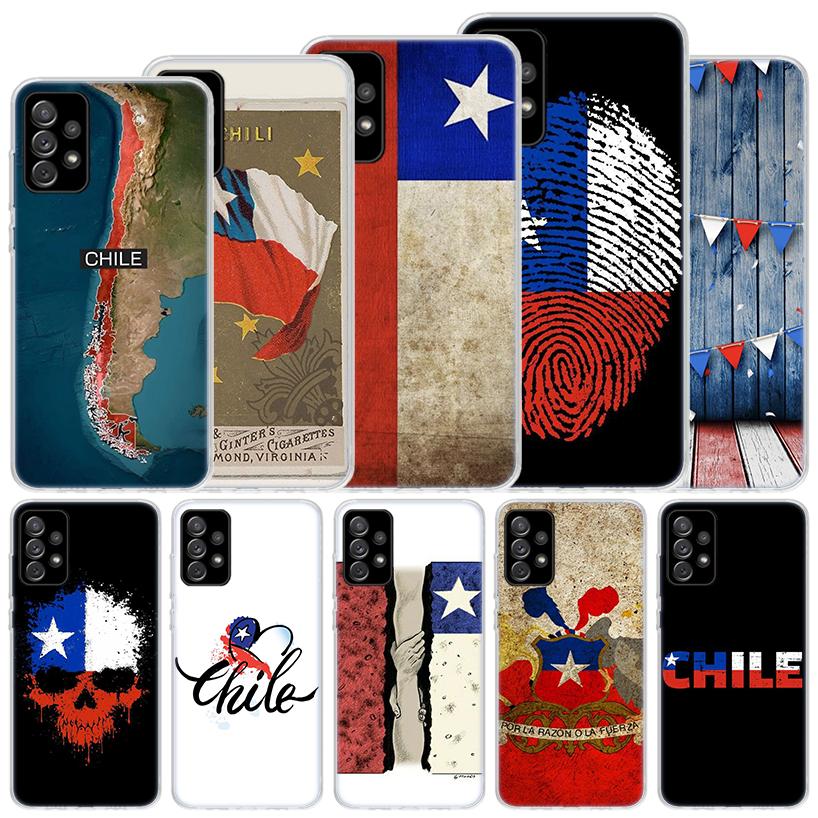 Chile Flag Soft Case For Samsung Galaxy A16 A15 A14 A13 A56 A55 A54 A53 Phone Cover A36 A35 A34 A33 A26 A25 A24 A23 A05S