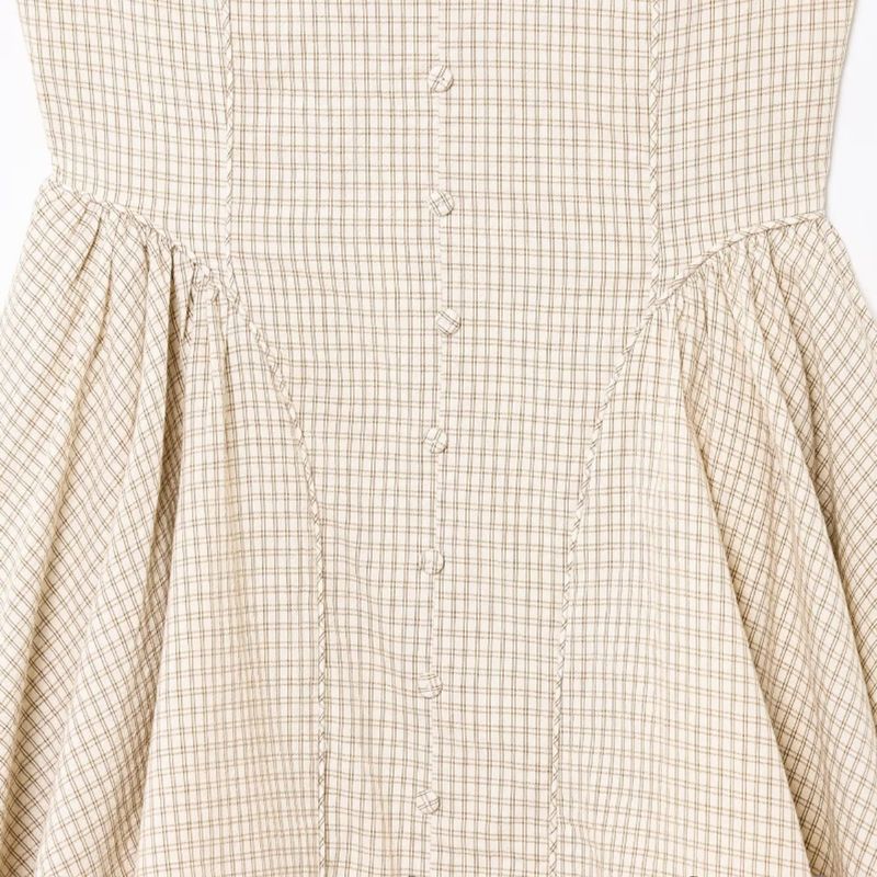 Kaslead New Women clothes Western Style Fashion Simple Neck Collar Plaid Dress 5107303