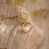 18k Gold-Plated Geometric Hammered Stainless Steel Stud Earrings