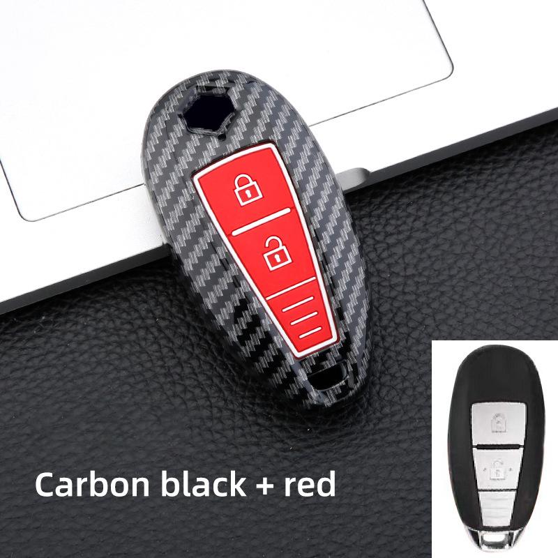 Abs Carbon Car Smart Key Cover Case Bag Protector Keychain For Suzuki Baleno Ertiga Ciaz Ignis Kizashi Swift Sx4 S-Cross Vitars