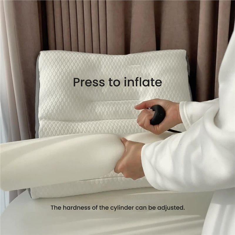 Adjustable Cylindrical Firmness Inflatable Traction Cervical Pillow, Cervical Traction Pillow Core Included