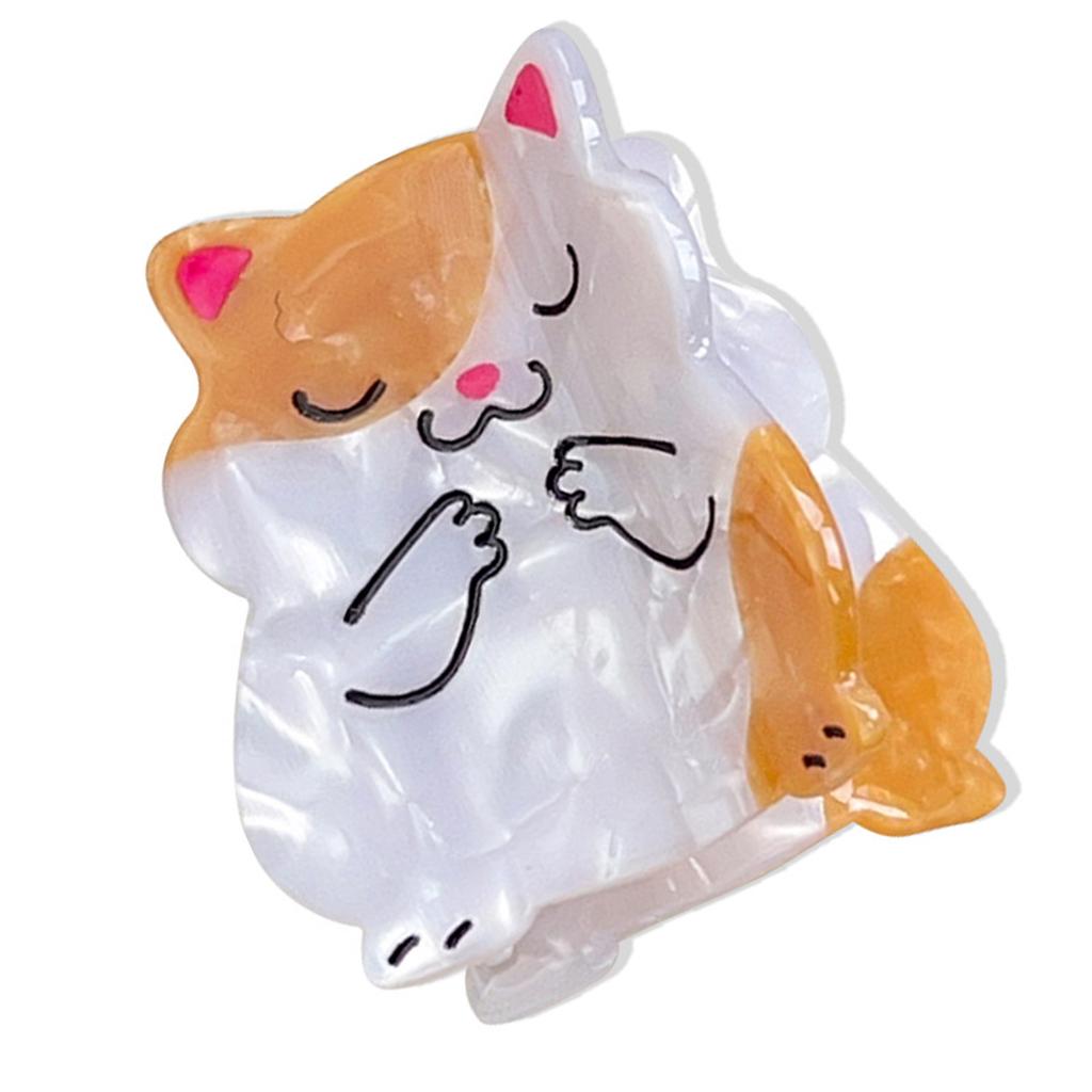 Hair Claw Clip Kitten Theme Hair Claw Clamp Lovely Valentine's Day Hair Holder Barrettes Strong Hold Hairpin for Girls