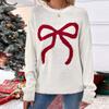 Casual Sweet Loose Long Sleeve Round Neck Christmas Knit Sweater For Women
