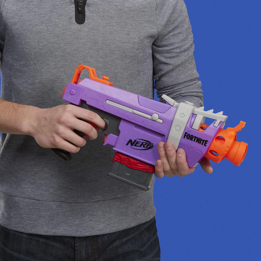 Hasbro Nerf Fortnite SMG-E Elite Series Submachine Gun Replica Blaster with 6 Dart Clips and 6 Official Nerf Elite Darts. Suitable for Kids, Teens,