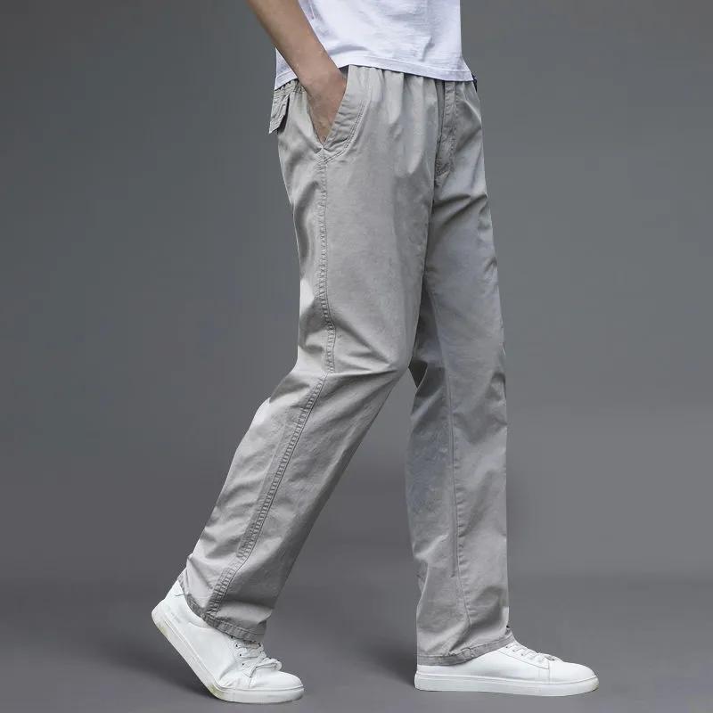 Male Spring Autumn Thin Section Loose Straight Large Size Men's Casual Pants Tide Brand Youth Solid Color Long Pants Male