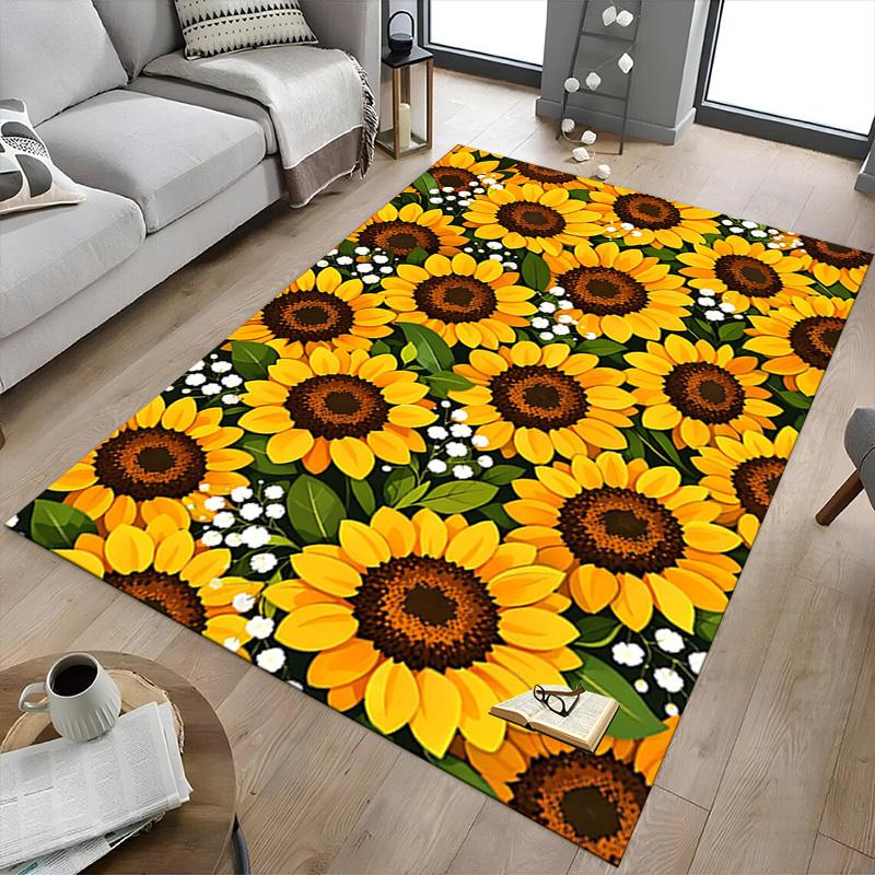 1PC Sunflower Extra Large Non-Slip Floor Carpet, Office, Family, Bedroom, Studio - Large Area RugJ0337