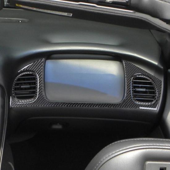 3pcs Bright Carbon Fiber Car Front Copilot AC Frame Cover For Corvette C5 99 00