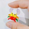Blown Glass Crabs Ornament Coastal Decors Multicolored Miniature Animal Figurine Collectible Desk Car Decoration Gift
