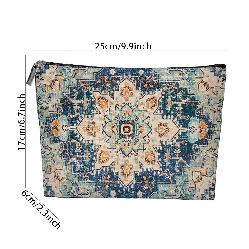Boho Ethnic Style Cosmetic Bag Portable Multifunctional Storage Bag Travel Toiletry Bag Large Capacity Makeup Pouch For Girls
