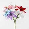 1Pcs Crochet Lily Flowers Creative Hand-knitted Flower Bouquet Wedding Party Home Decor