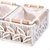 3x Macrame Storage Baskets Decorative Basket Bohemian Cosmetic Boxes Bins Boho Decor