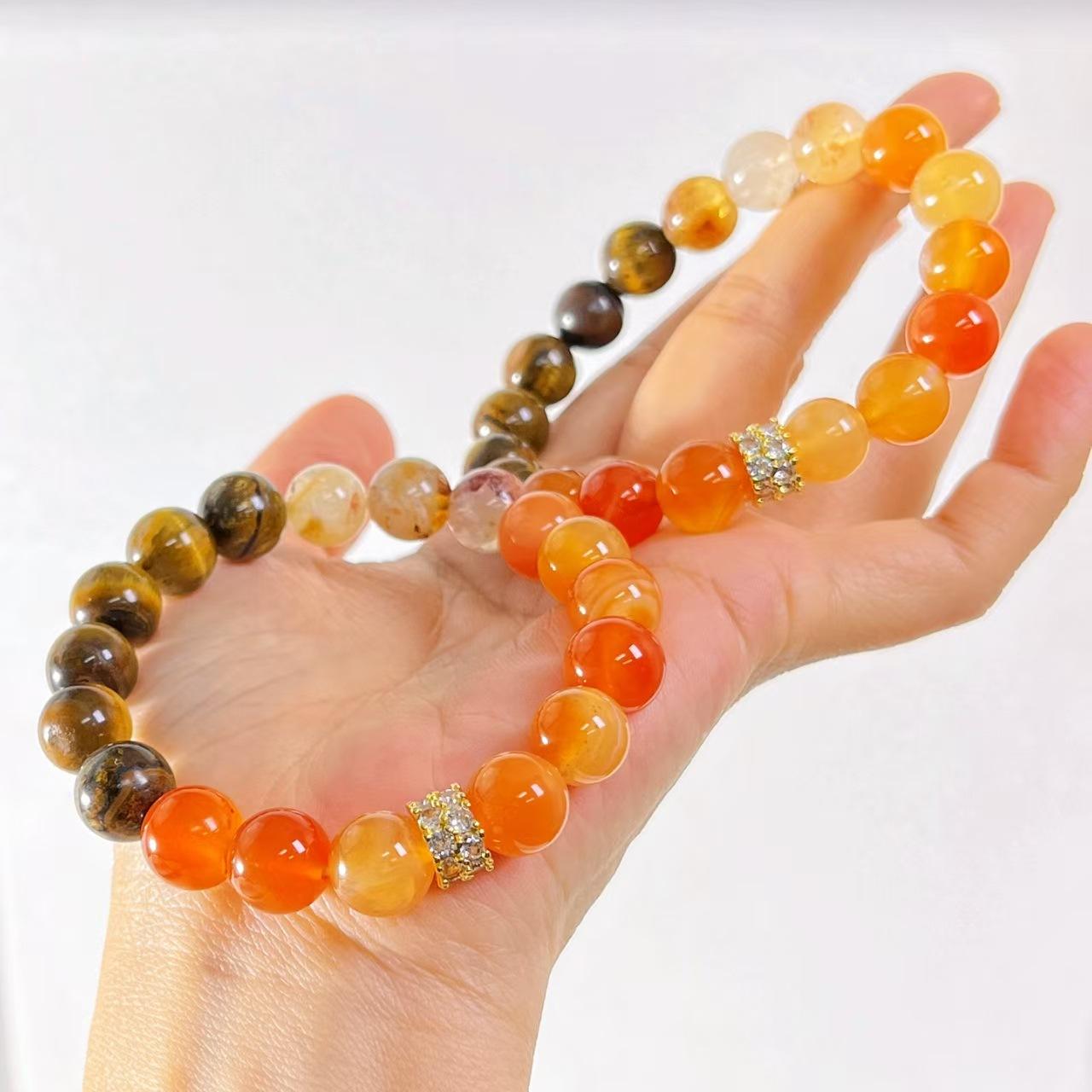 

Maillard Maple Natural Tiger S Eye Honey Milk Cover Citrine Chalcedony Bracelet Bracelet