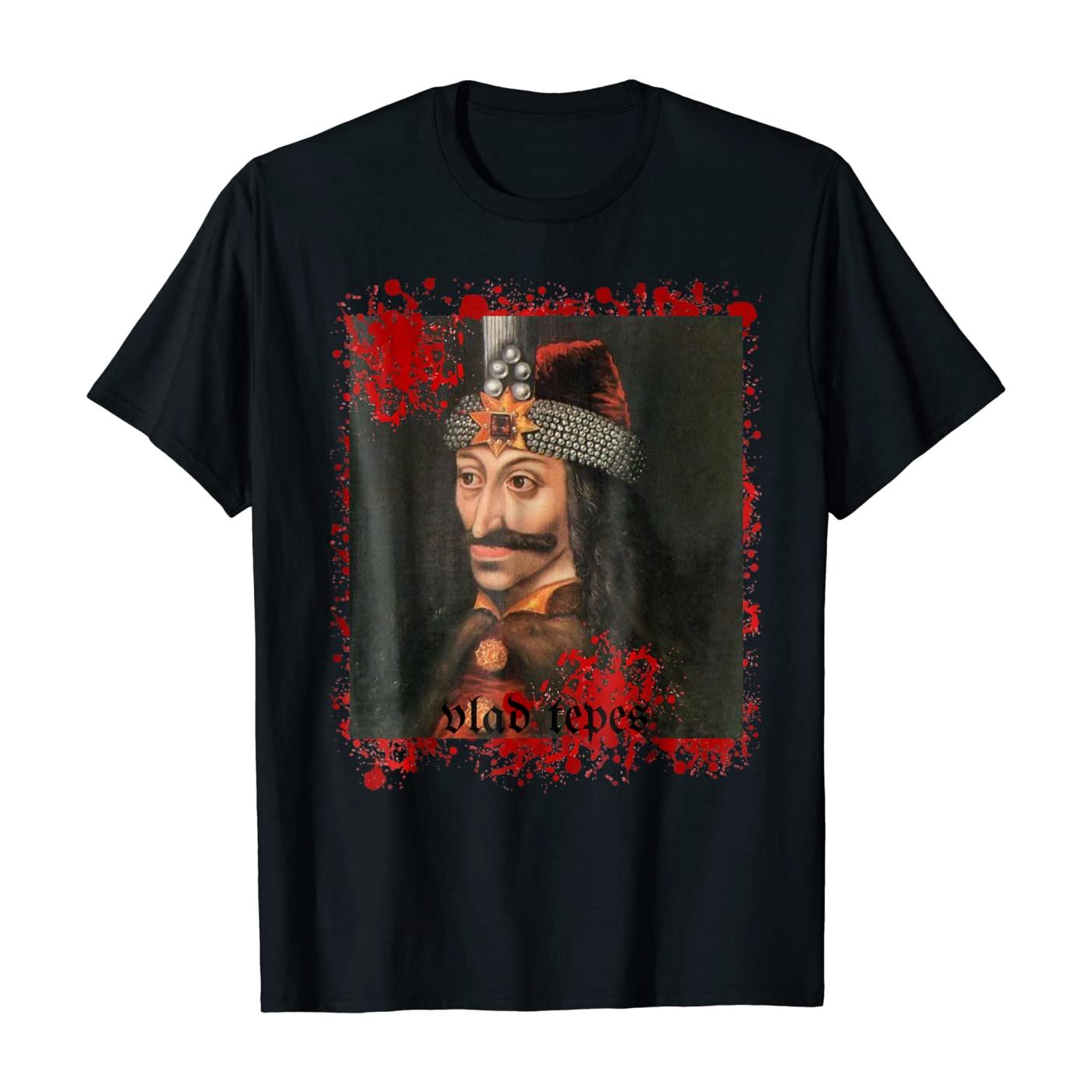 

The Impaler Vlad Tepes Count Vampire Dracula Portrait T-Shirt. Summer Cotton Short Sleeve O-Neck Mens T Shirt New S-3XL 4XL