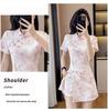 2026 Chinese Style Qipao Two-Piece: Short Sleeve Top & Shorts Set