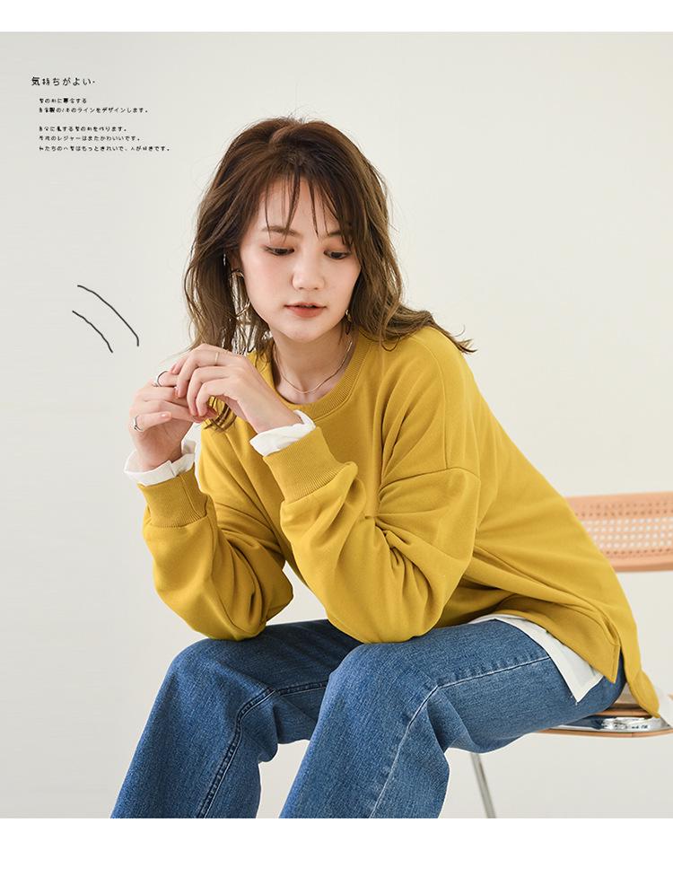 Dámské 2021 Jaro/Podzim Froté Dvoudílný Styl Středně Dlouhé Volné Ležérní Trendy Mikiny Pulovry, K dispozici Plus Size.