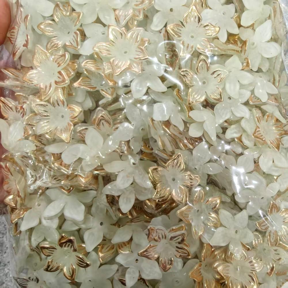 Two-Color Gold & Silver Lily Flower Plated Bell Flower Hairpin Tassel DIY Decoration Material