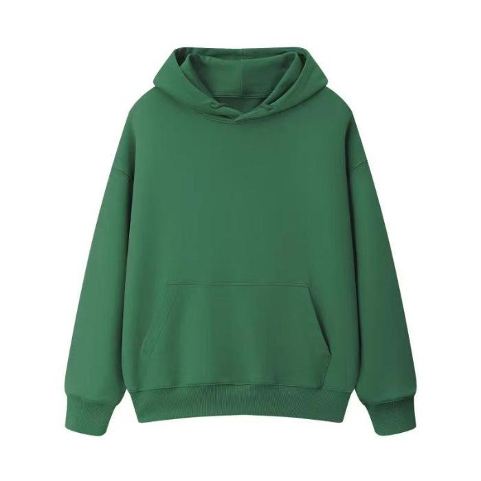 Wholesale 190g fleece thickened light version hooded sweater men's and women's Korean version solid color coat