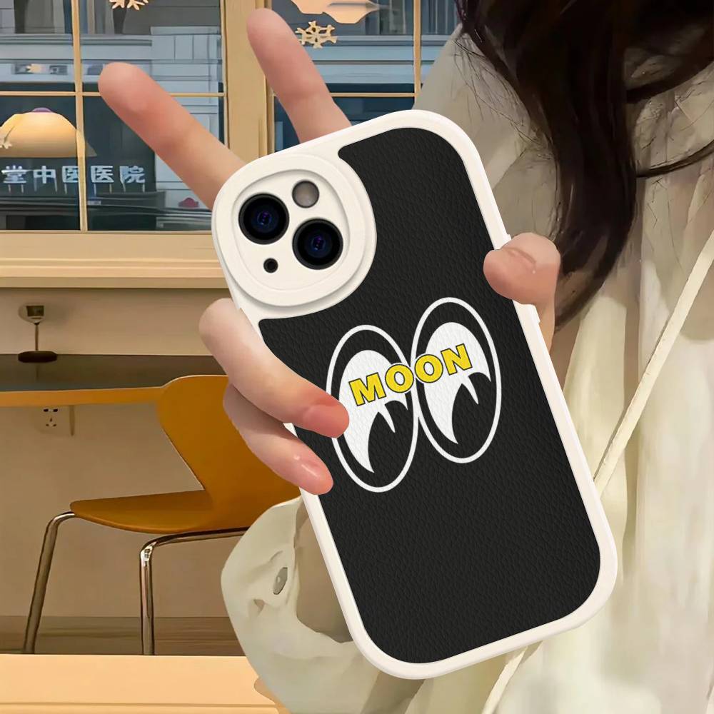 M-Moon-eyes Luxus Für IPhone 16 15 14 13 12 11 Pro Max Plus Stoßfest Leder Weiche Handyhülle