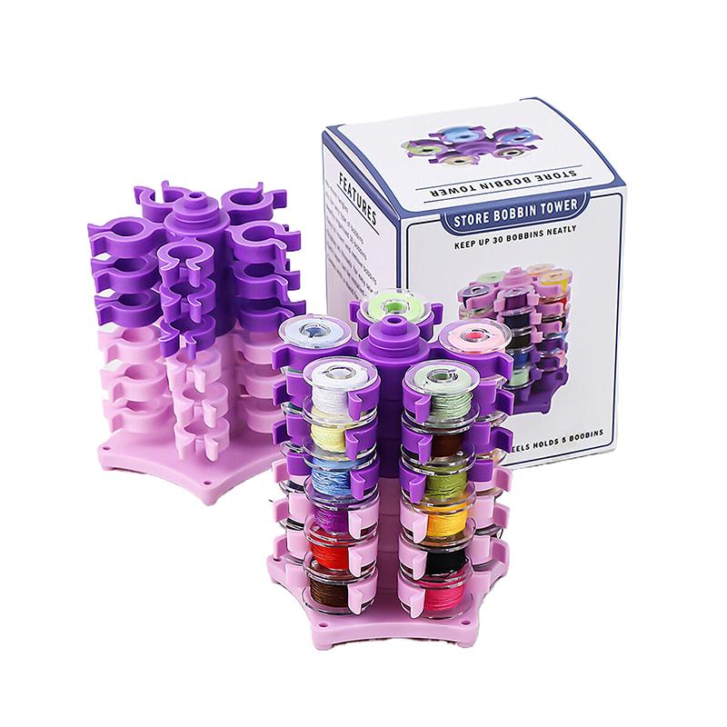Sewing Bobbins Tower Storage Clips Stand For 30 Thread Spool Plastic Holder Clamps Organizer Sewing Machine DIY Embroidery Tool