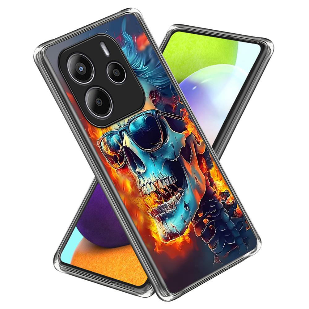 

For Xiaomi Redmi Note 14 4G (163.25mm) Case IMD Pattern Printing TPU Shockproof Phone Cover J