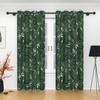 2 Stück/Set Botanische Blattvorhänge Natürliches Grünes Efeublätter-Muster Vorhänge Schlafzimmer Wohnzimmer Dekoration Polyester Verdunkelungsvorhänge