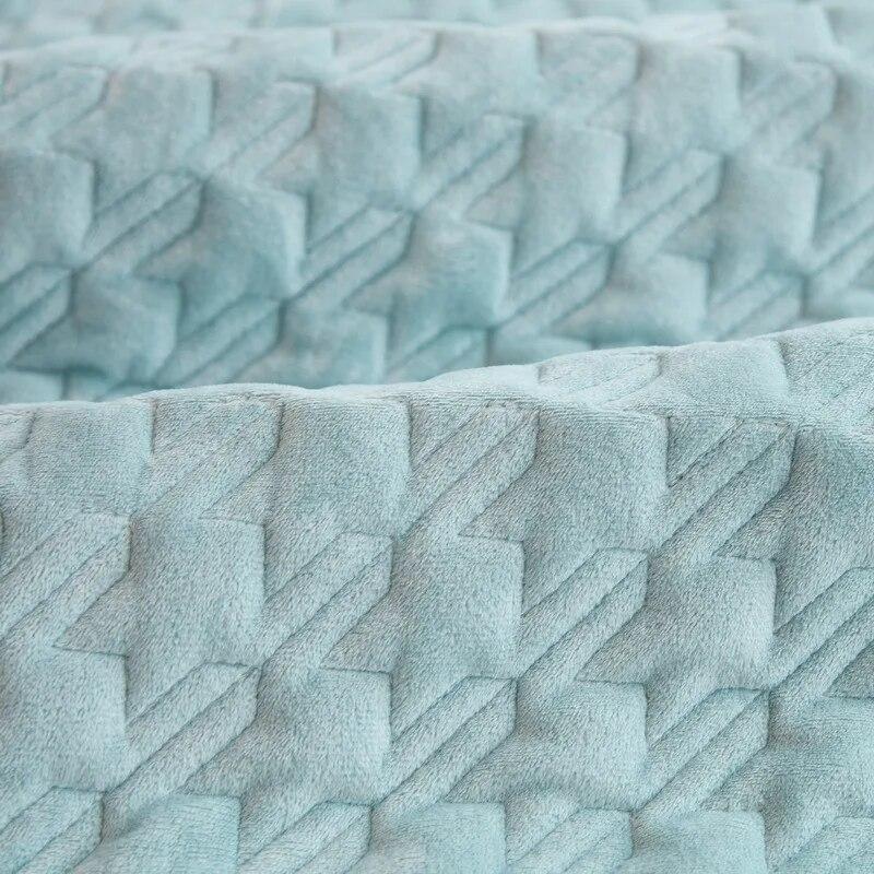 Solid Color Thousand Bird Grid Sofa Cover Thicken Plush Sofa Cover Slip Resistant Couch Cover Sofa Towel for Living Room Decor