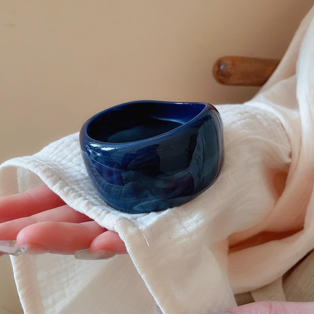 Retro Jelly Color Wide Bracelet Vintage Geometric Irregular Bangle Glitter Acrylic Bangle Daily