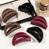 Soft Silicone Large Moon Hair Claw 10.5cm Solid Color Hair Clip Multiple Styles Plastic Daily Use