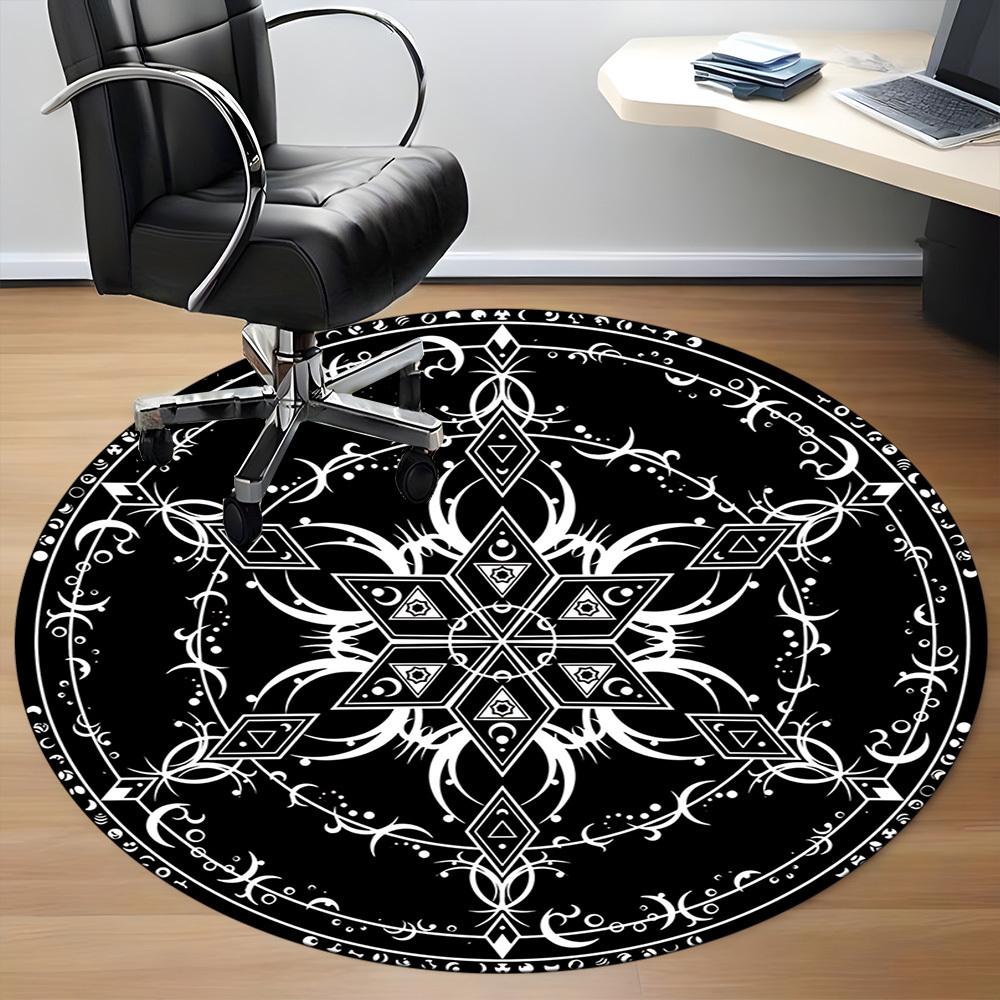 1PC Mystic Symbolism Chair Carpet for Office, Indoor Non-Slip Washable Carpet, Soft Comfortable Mat For Office Room Yy250930260