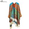 Ethnic Style Knitted Shawl Pullover Cape - Women's Warm Travel Cloak
