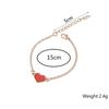 Sweet Enamel Red Heart Pendants Bracelets for Girls Gold Color Short Chain Anklets Korean Fashion Lovely Hand Accessories